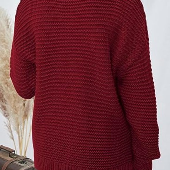 Girls Turtleneck Sweaters Kids Long Sleeve Chunky Knit Pullover Sweater - Picture 5 of 5